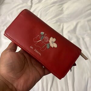 fair condition large red radley scottie dog in bloom wallet